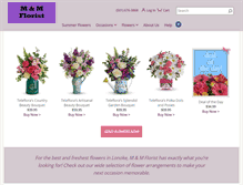 Tablet Screenshot of mandmflorist.com